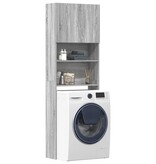 VidaXL Wasmachinekast 64x24x190 cm bewerkt hout grijs sonoma eikenkl