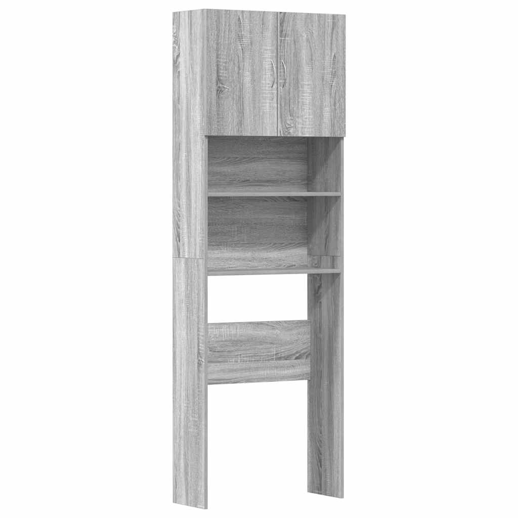 VidaXL Wasmachinekast 64x24x190 cm bewerkt hout grijs sonoma eikenkl