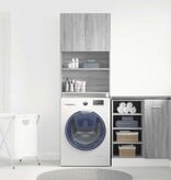 VidaXL Wasmachinekast 64x24x190 cm bewerkt hout grijs sonoma eikenkl