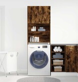 VidaXL Wasmachinekast 64x24x190 cm bewerkt hout gerookt eikenkleurig