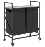 VidaXL Wasmand 2 vakken met planken grijs sonoma eiken