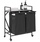 VidaXL Wasmand 2 vakken met planken grijs sonoma eiken