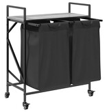 VidaXL Wasmand 2 vakken met planken grijs sonoma eiken