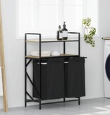 VidaXL Wasmand 2 vakken met planken sonoma eikenkleurig