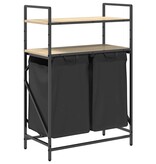 VidaXL Wasmand 2 vakken met planken sonoma eikenkleurig