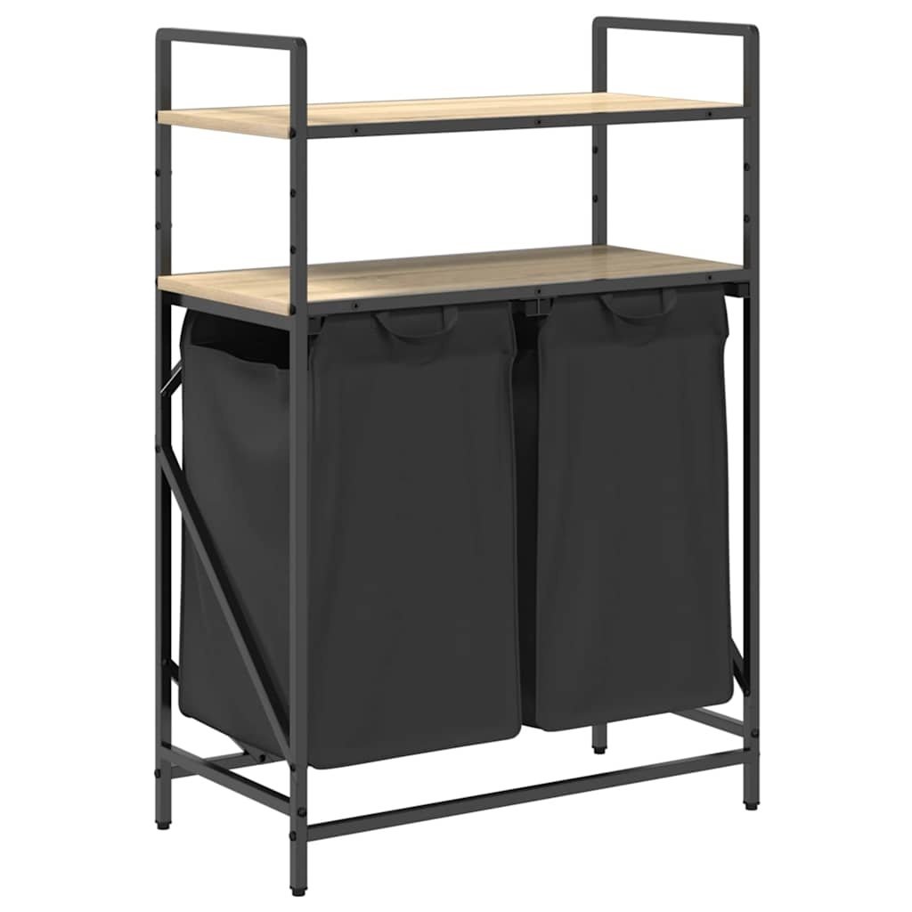 VidaXL Wasmand 2 vakken met planken sonoma eikenkleurig