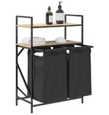 VidaXL Wasmand 2 vakken met planken sonoma eikenkleurig