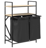 VidaXL Wasmand 2 vakken met planken sonoma eikenkleurig