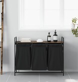 VidaXL Wasmand 3 vakken met plank gerookt eikenkleurig