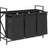 VidaXL Wasmand 3 vakken met plank zwart eikenkleurig