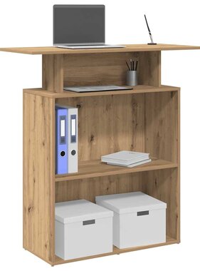 VidaXL Receptiebalie 100x40x104 cm bewerkt hout artisanaal eikenkleur