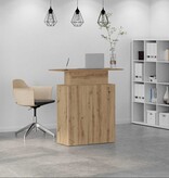 VidaXL Receptiebalie 100x40x104 cm bewerkt hout artisanaal eikenkleur