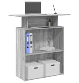 VidaXL Receptiebalie 100x40x104 cm bewerkt hout grijs sonoma eiken