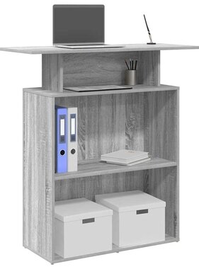 VidaXL Receptiebalie 100x40x104 cm bewerkt hout grijs sonoma eiken