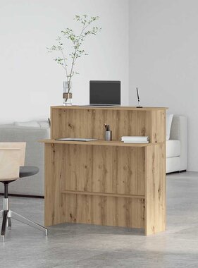VidaXL Receptiebalie 100x50x103,5cm bewerkt hout artisanaal eikenkleur