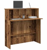 VidaXL Receptiebalie 100x50x103,5 cm bewerkt hout oud houtkleurig