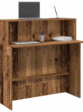 VidaXL Receptiebalie 100x50x103,5 cm bewerkt hout oud houtkleurig