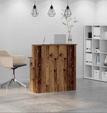VidaXL Receptiebalie 100x50x103,5 cm bewerkt hout oud houtkleurig
