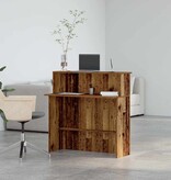 VidaXL Receptiebalie 100x50x103,5 cm bewerkt hout oud houtkleurig