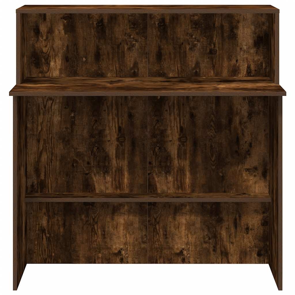 VidaXL Receptiebalie 100x50x103,5 cm bewerkt hout gerookt eikenkleurig