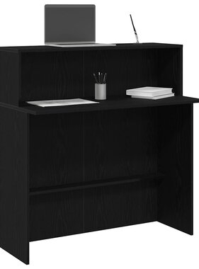 VidaXL Receptiebalie 100x50x103,5 cm bewerkt hout zwart