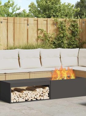 VidaXL Vuurkorf Zwart 160 x 45 x 35 cm Koudgewalst staal