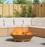 VidaXL Vuurkorf Bruin 100 x 100 x 28 cm Cortenstaal