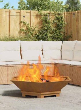 VidaXL Vuurkorf Bruin 100 x 100 x 28 cm Cortenstaal