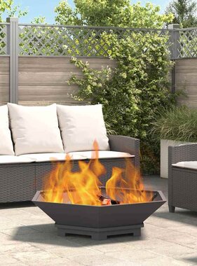 VidaXL Vuurkorf Zwart 100 x 100 x 28 cm Koudgewalst staal