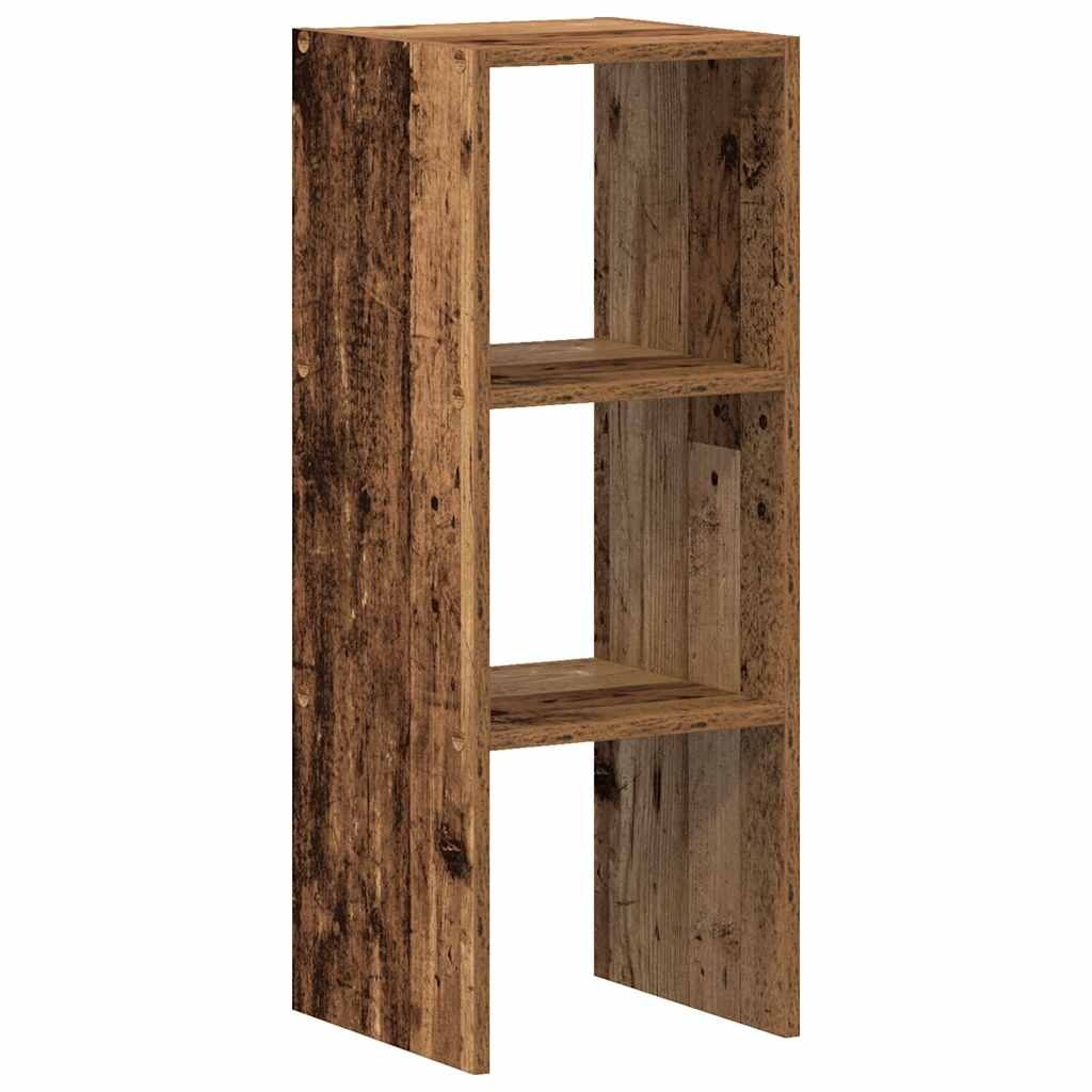 VidaXL Boekenkast stapelbaar 30x30x80 cm bewerkt hout oud houtkleurig