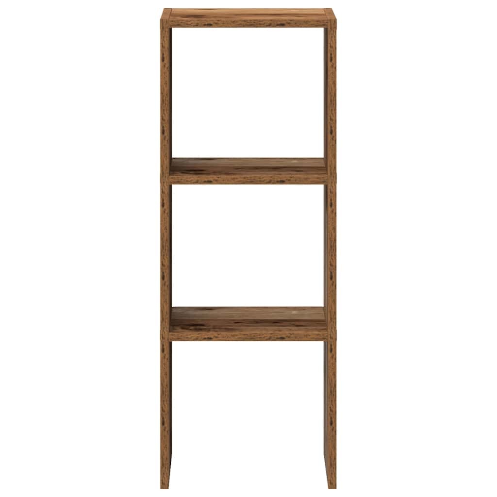 VidaXL Boekenkast stapelbaar 30x30x80 cm bewerkt hout oud houtkleurig