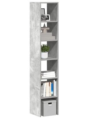 VidaXL Boekenkasten 2 st stapelbaar 30x30x80cm bewerkt hout betongrijs