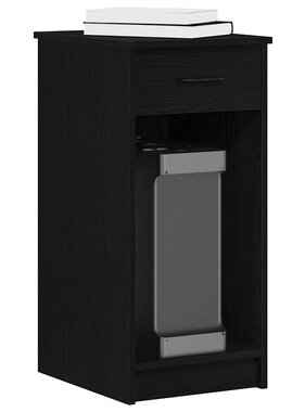 VidaXL Computertorenstandaard met lade 35x45x77 cm zwart