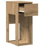 VidaXL Computertorenstandaard met lade 30x44x74 cm artisanaal eiken