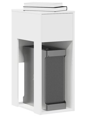 VidaXL Computertorenstandaard met lade 30x44x74 cm wit