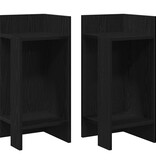 VidaXL Bijzettafels 2 st met plank 25,5x27x60 cm zwart