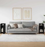 VidaXL Bijzettafels 2 st met plank 25,5x27x60 cm zwart