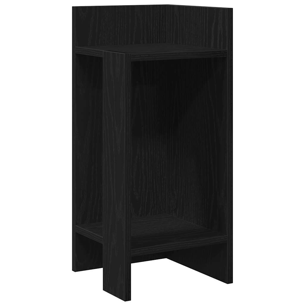 VidaXL Bijzettafels 2 st met plank 25,5x27x60 cm zwart
