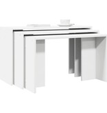 VidaXL 3-delige Tafeltjesset bewerkt hout wit