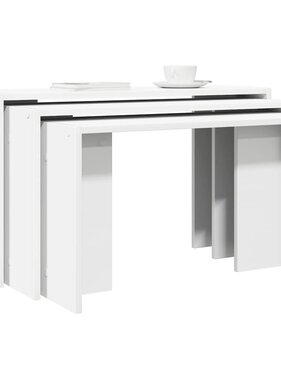 VidaXL 3-delige Tafeltjesset bewerkt hout wit