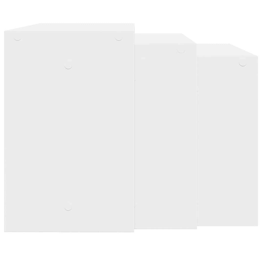 VidaXL 3-delige Tafeltjesset bewerkt hout wit