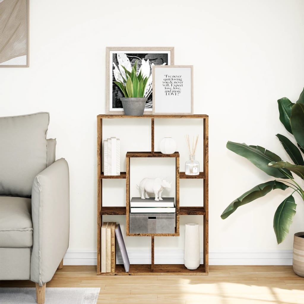 VidaXL Boekenkast 63x20x90 cm bewerkt hout oud houtkleurig