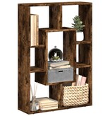 VidaXL Boekenkast 63x20x90 cm bewerkt hout gerookt eikenkleurig