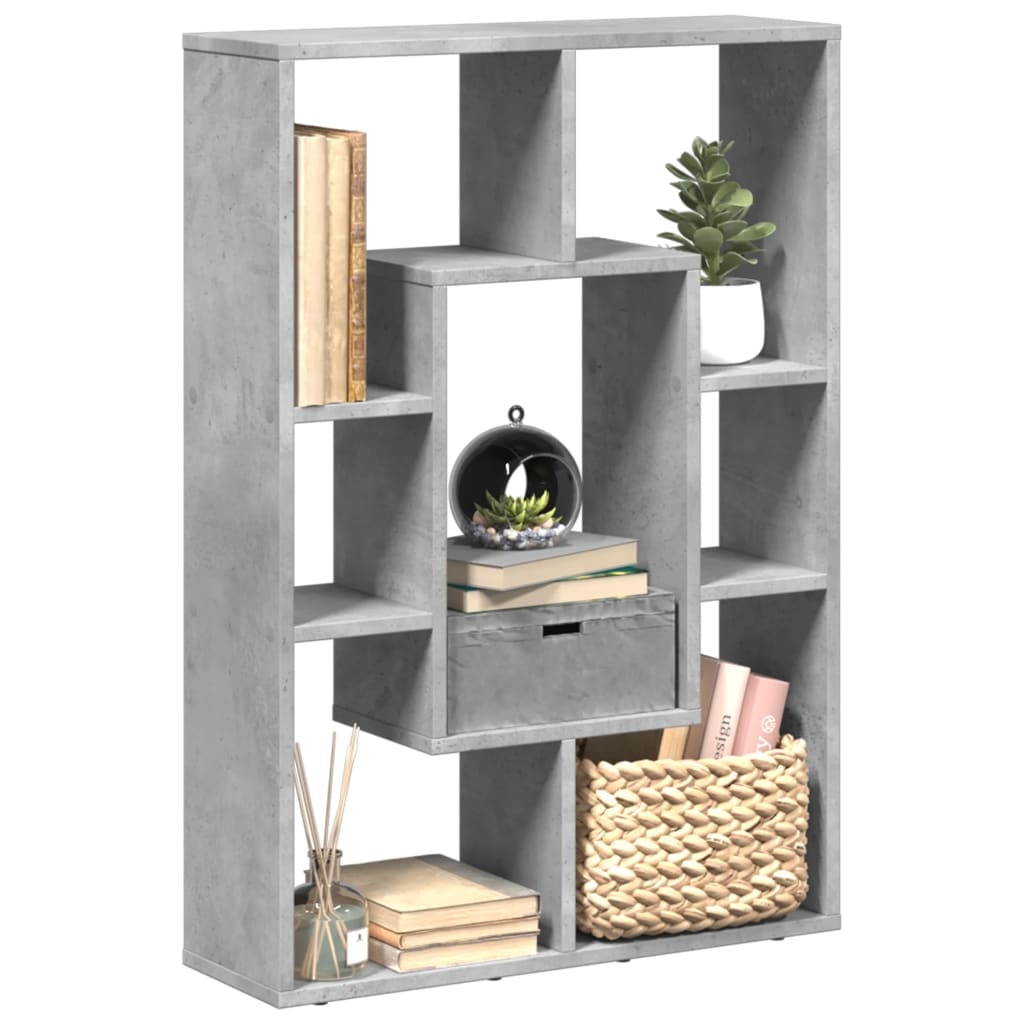 VidaXL Boekenkast 63x20x90 cm bewerkt hout betongrijs