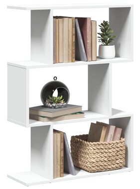 VidaXL Kamerscherm / boekenkast 3-laags 70x24x97 cm bewerkt hout wit