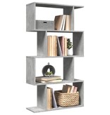 VidaXL Kamerscherm / boekenkast 4-laags 70x24x129 cm hout betongrijs