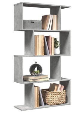 VidaXL Kamerscherm / boekenkast 4-laags 70x24x129 cm hout betongrijs