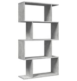 VidaXL Kamerscherm / boekenkast 4-laags 70x24x129 cm hout betongrijs