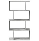 VidaXL Kamerscherm / boekenkast 4-laags 70x24x129 cm hout betongrijs