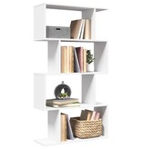 VidaXL Kamerscherm / boekenkast 4-laags 70x24x129 cm bewerkt hout wit